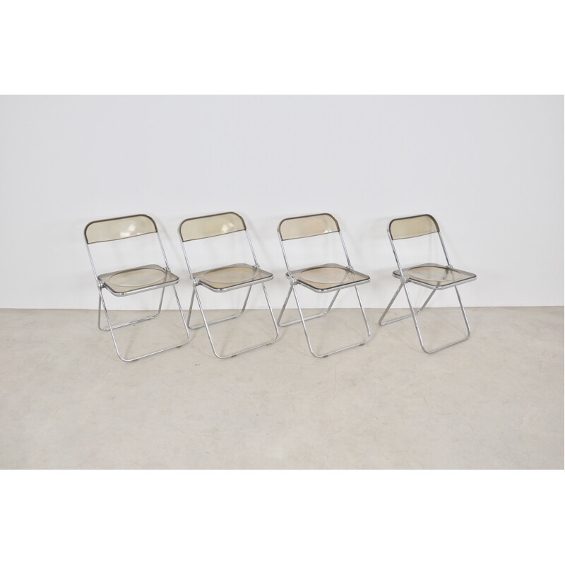 Set of 4 vintage Plona Chair by Giancarlo Piretti for Castelli 1970s