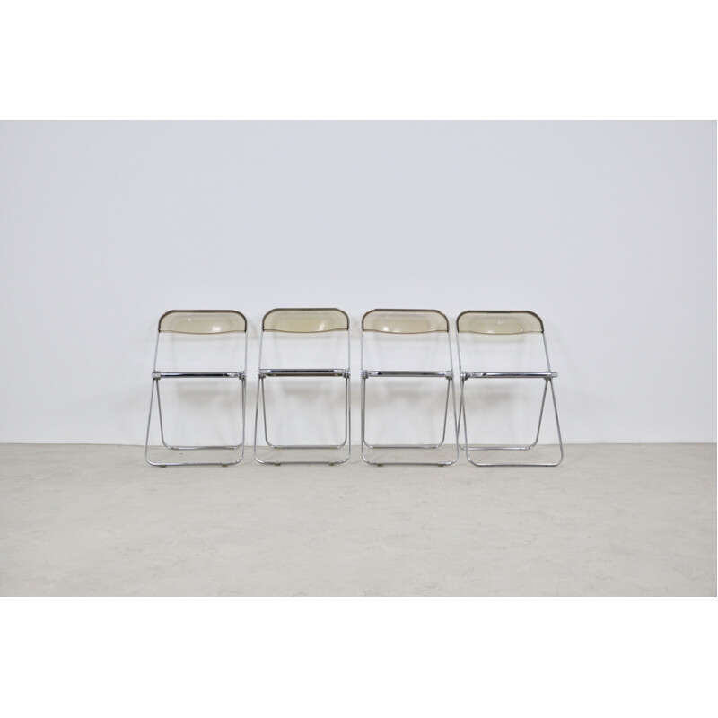 Set of 4 vintage Plona Chair by Giancarlo Piretti for Castelli 1970s