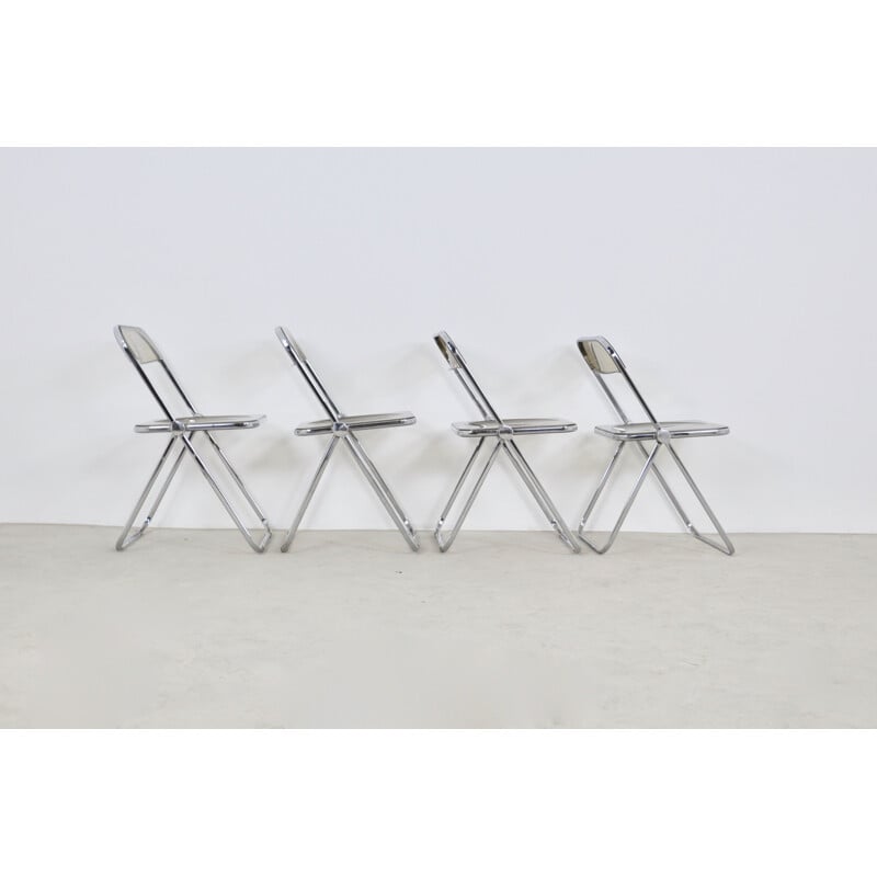 Set of 4 vintage Plona Chair by Giancarlo Piretti for Castelli 1970s