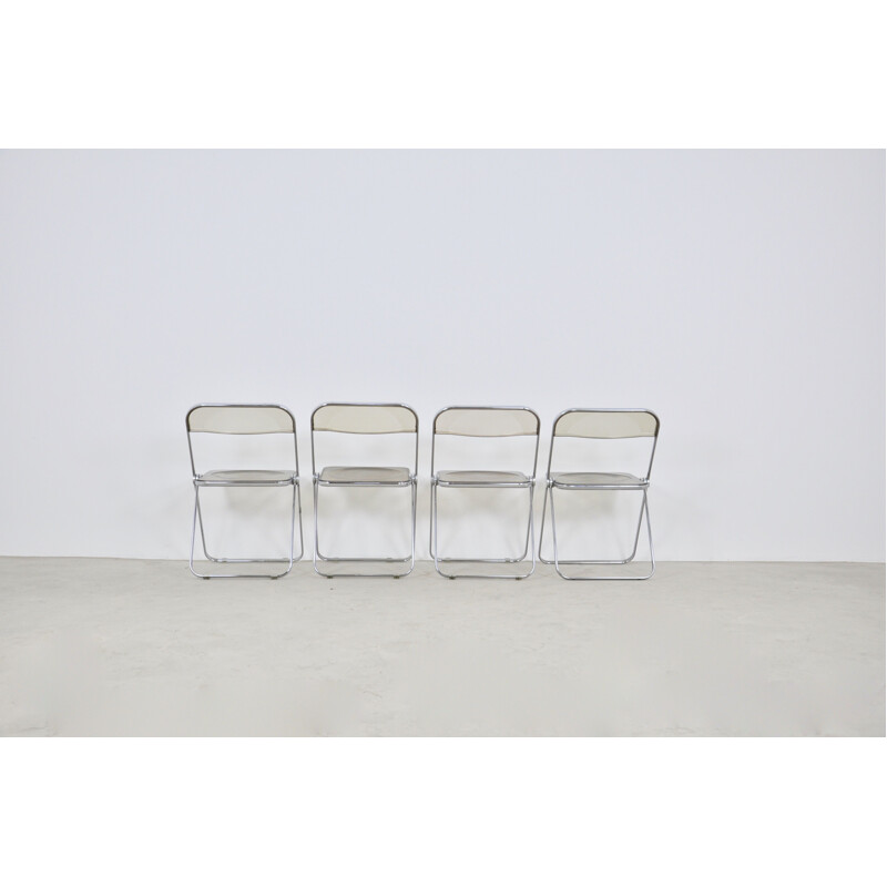 Set of 4 vintage Plona Chair by Giancarlo Piretti for Castelli 1970s