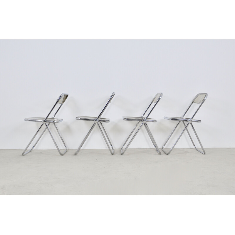 Set of 4 vintage Plona Chair by Giancarlo Piretti for Castelli 1970s