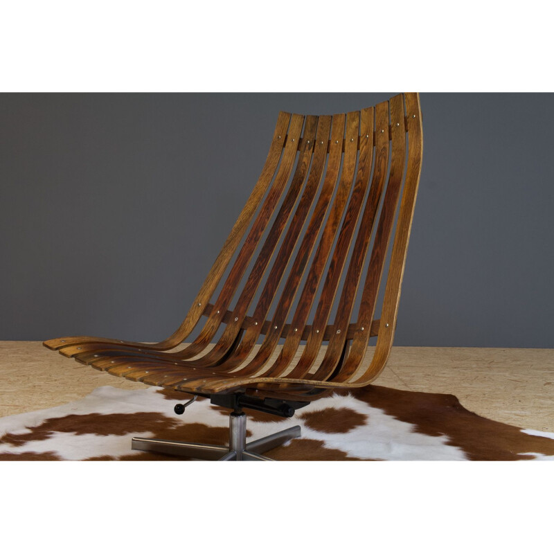 Vintage Hans Brattrud Lounge chair in rosewood and leather for Hove Mobler 1960s