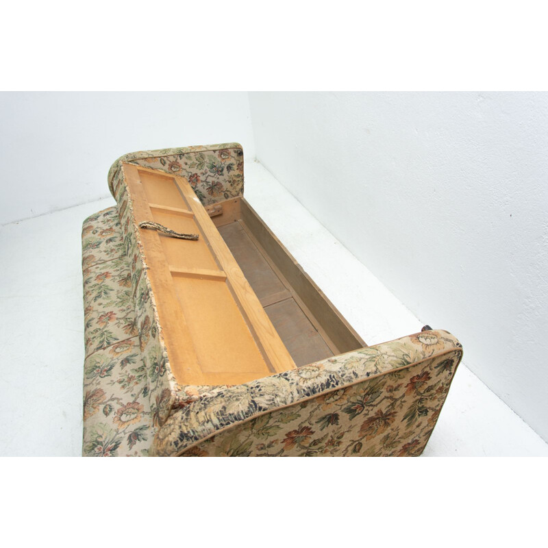 Vintage folding sofa by Jindřich Halabala for UP Závody 1950s