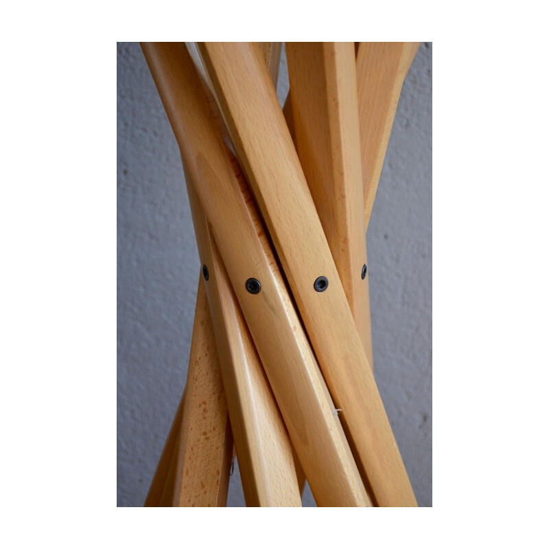 Zanotta "Sciangai" coat rack in beech, LOMAZZI, D'URBINO, DE PAS - 1970s