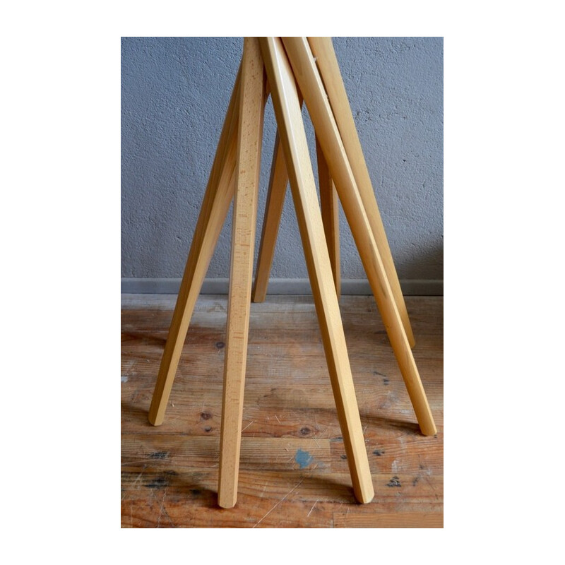 Zanotta "Sciangai" coat rack in beech, LOMAZZI, D'URBINO, DE PAS - 1970s