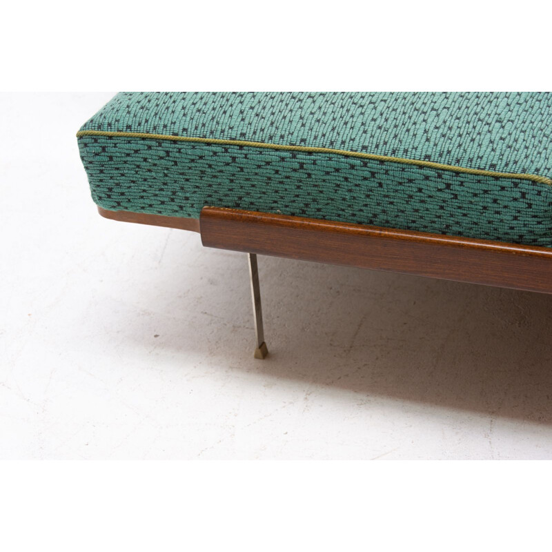 Mid century sofabed in walnut by Jindrich Halabala for UP Zavody 1950s