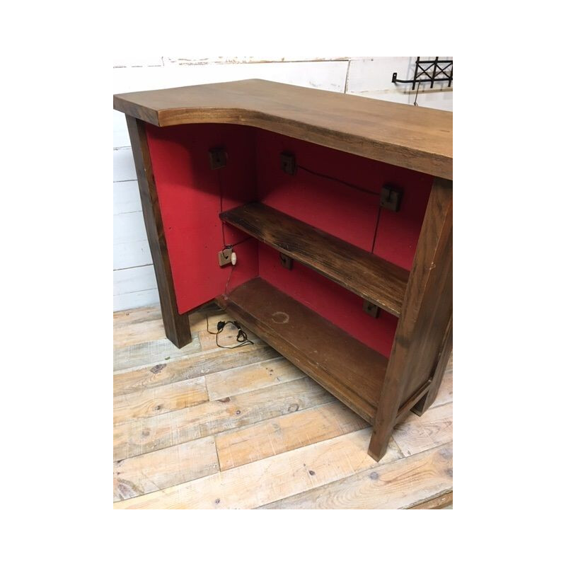 Vintage bar furniture in solid elm, 1960