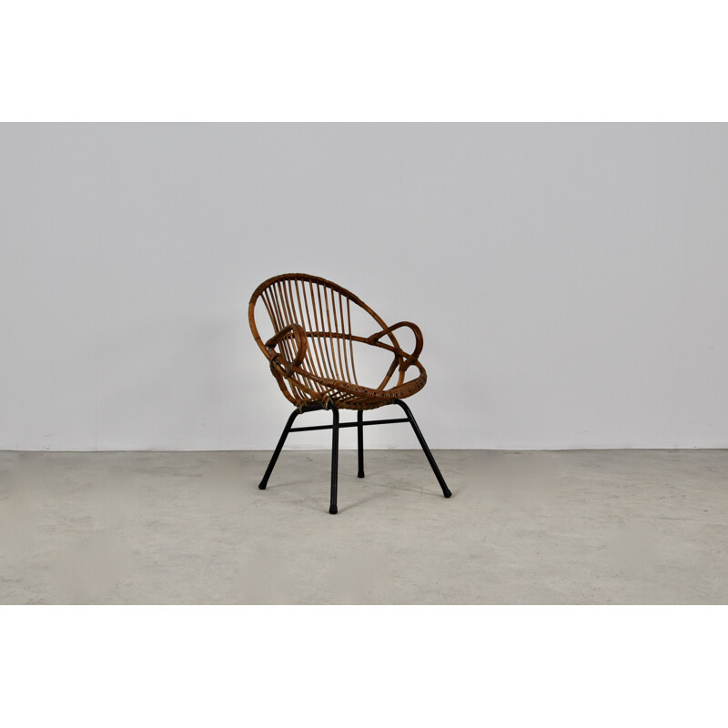 Vintage Rattan Armchair from Rohe Noordwolde 1960s