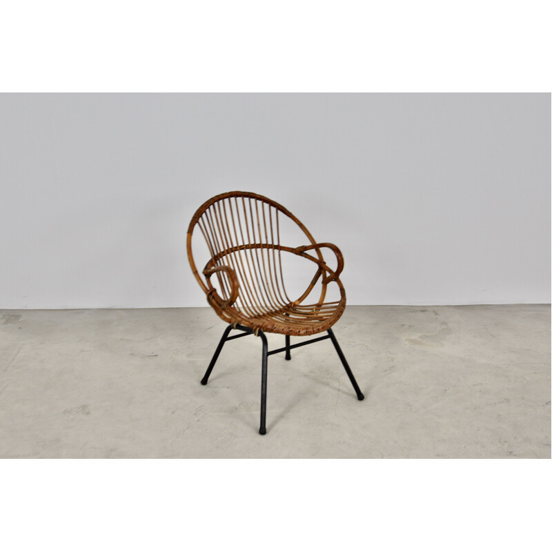 Vintage Rattan Armchair from Rohe Noordwolde 1960s