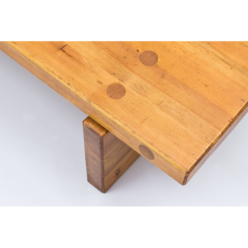 Table d'établi vintage Roland Wilhelmsson en pin massif Suède 1970