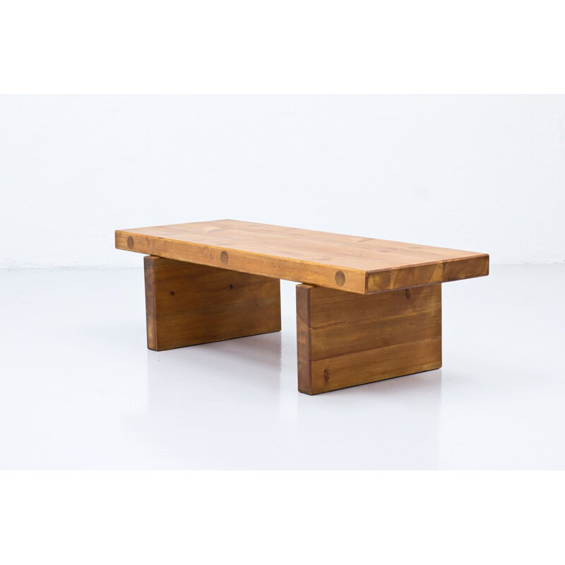 Vintage Roland Wilhelmsson Bench Table in Solid Pine Sweden 1970s