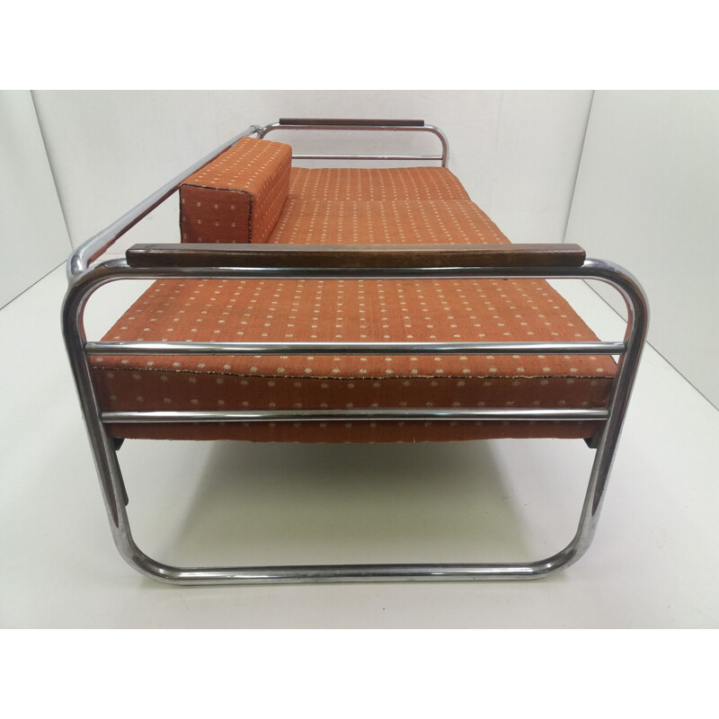 Vintage Chrome Bauhaus Robert Slezák 3-seather sofa 1940s