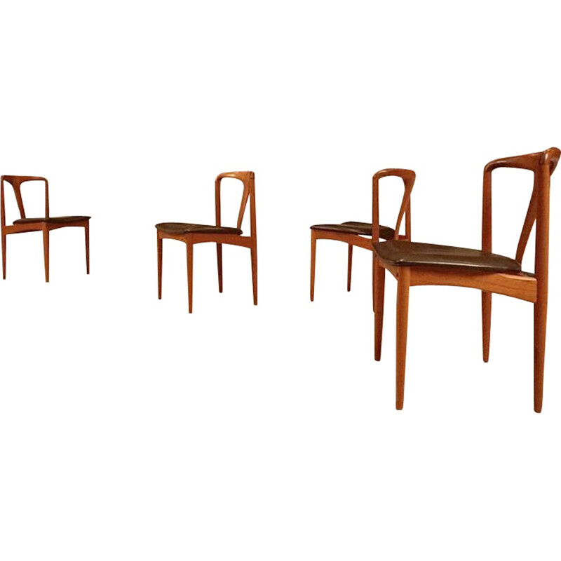 Juego de 4 sillas de comedor vintage de Johannes Andersen para Uldum Møbelfabrik, Dinamarca 1960