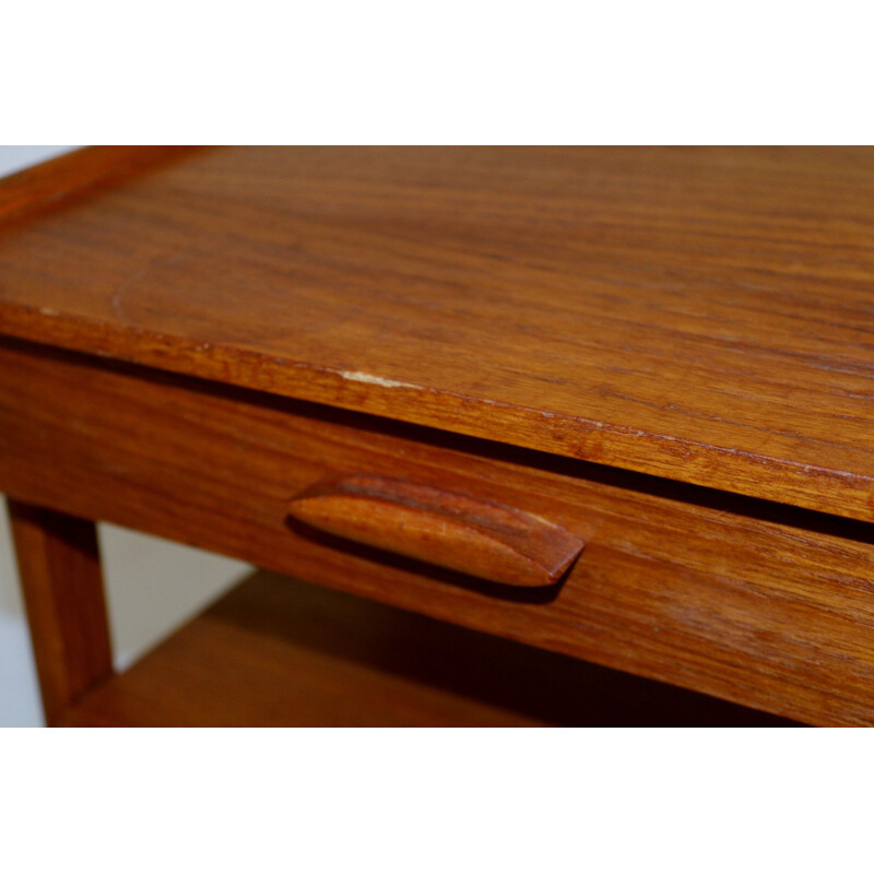 Vintage teak and oak bedside table Sweden 1960s