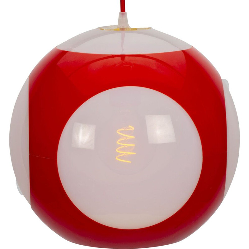 Vintage Red UFO ball pendant Lamp by Luigi Colani for Massive 1960s