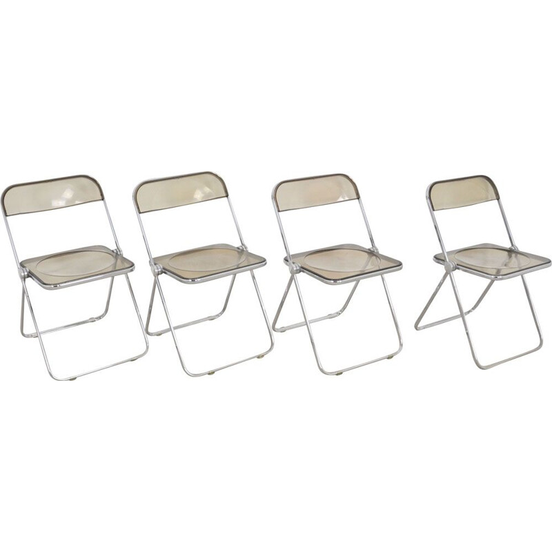 Set of 4 vintage Plona Chair by Giancarlo Piretti for Castelli 1970s