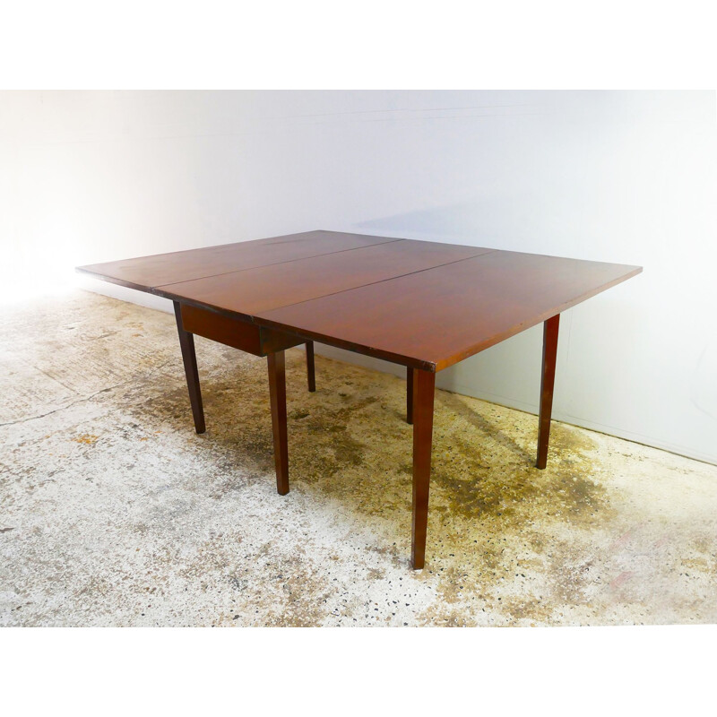 Vintage hand made solid mahogany dining table 1900