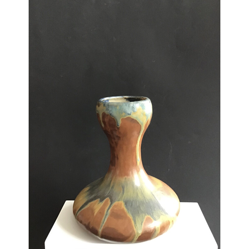 Vase vintage en grès de Puisaye Alfred Lebret 1920