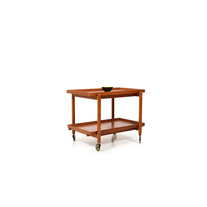 Vintage Service Trolley in Teak by Poul Hundevad for Domus Danica 1960s