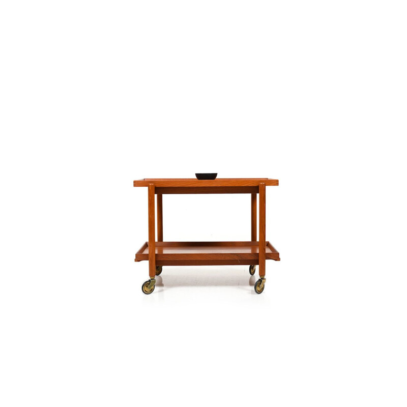 Vintage Service Trolley in Teak by Poul Hundevad for Domus Danica 1960s