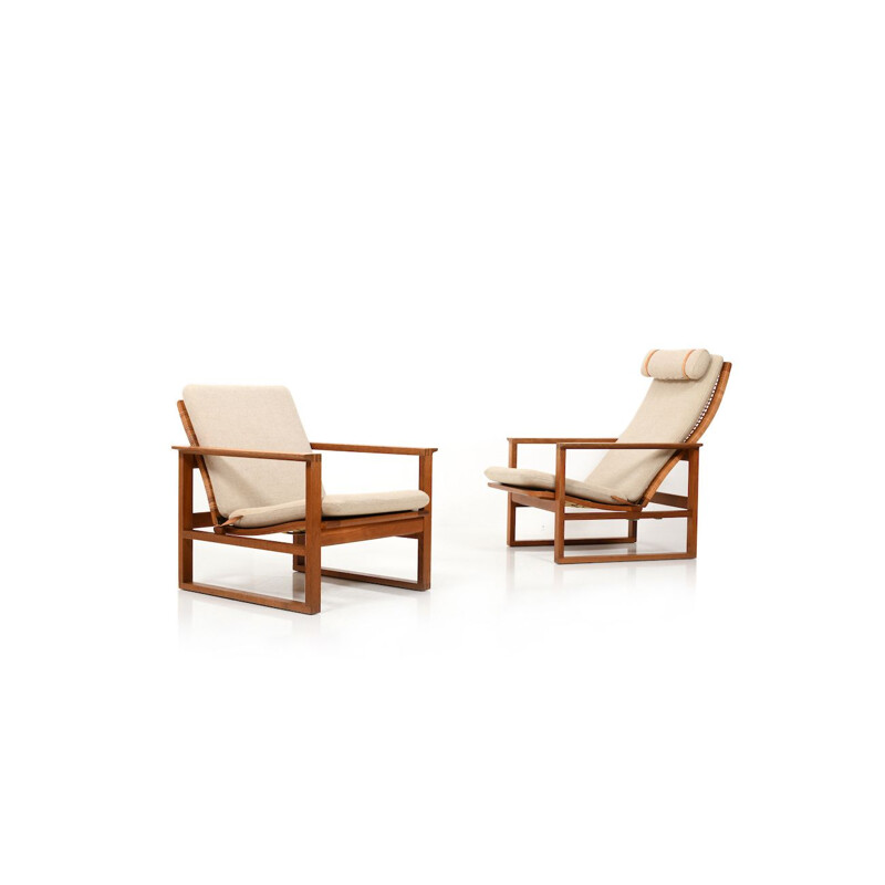 Pair of vintage Borge Mogensen Sled Chairs 1956s