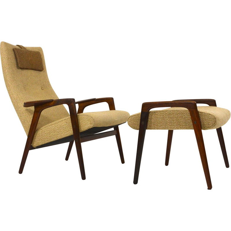 Pastoe "Ruster" armchair and footstool, Yngve EKSTRÖM - 1960s