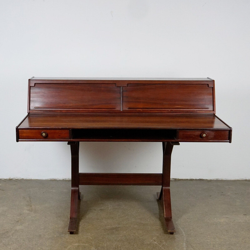 Midcentury Rosewood Desk by Gianfranco Frattini for Bernini Italy 1957s