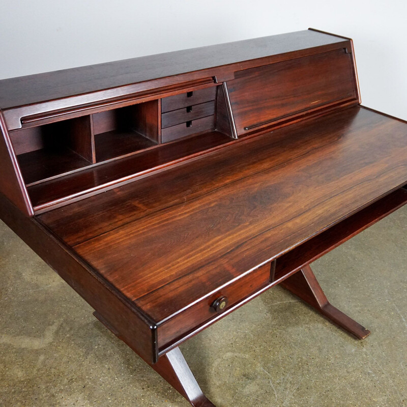 Midcentury Rosewood Desk by Gianfranco Frattini for Bernini Italy 1957s