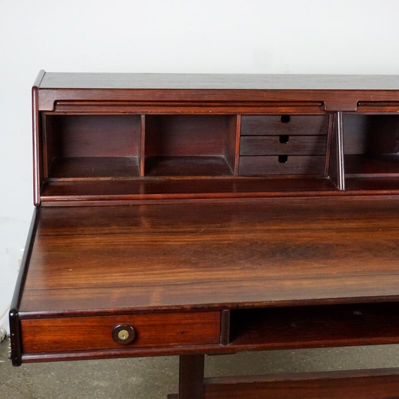 Midcentury Rosewood Desk by Gianfranco Frattini for Bernini Italy 1957s