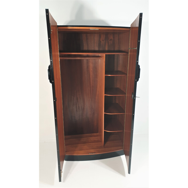 Vintage Walnut Veneer Wardrobe by Jindřich Halabala for UP Závody 1950s