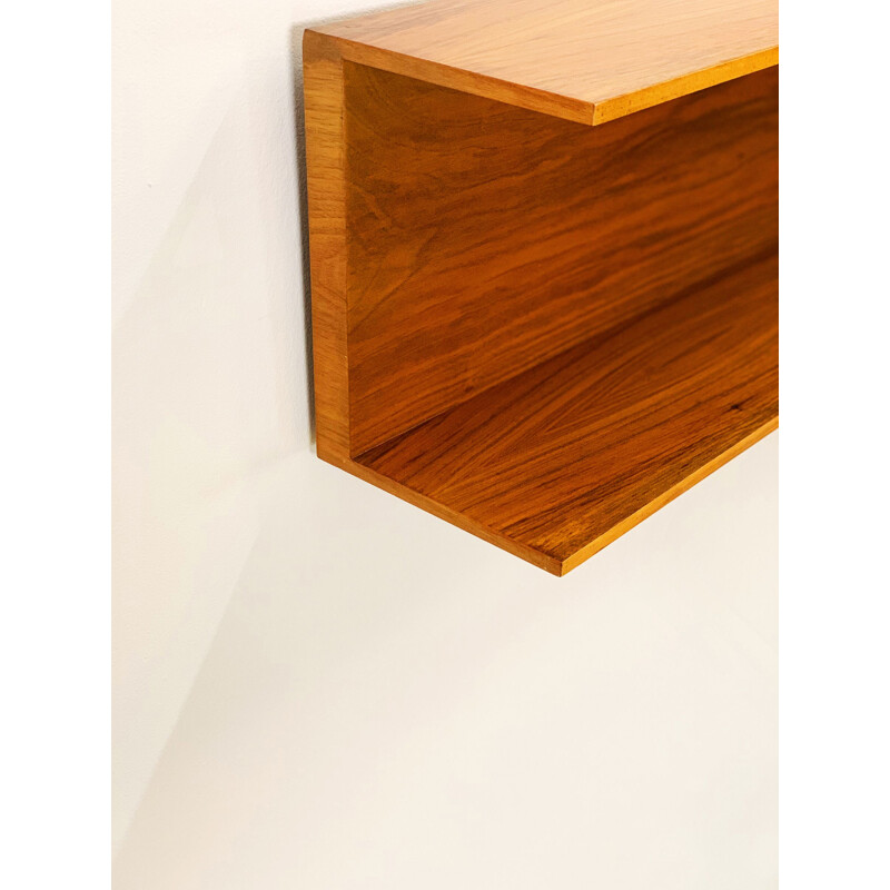 Mid-Century Teak wall-mounted shelf by Walter Wirz for Wilhelm Renz 1960s