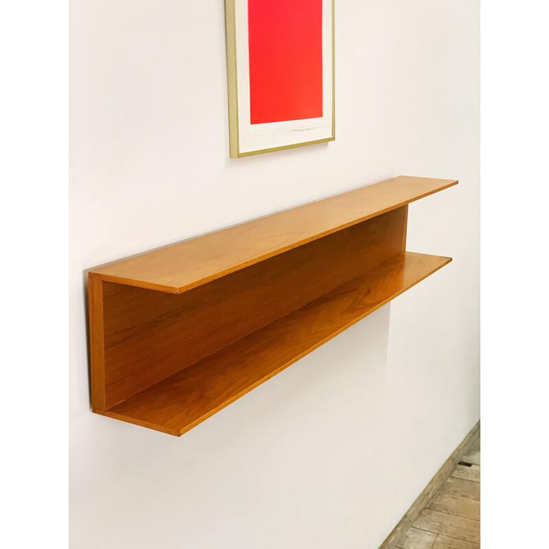 Mid-Century Teak wall-mounted shelf by Walter Wirz for Wilhelm Renz 1960s