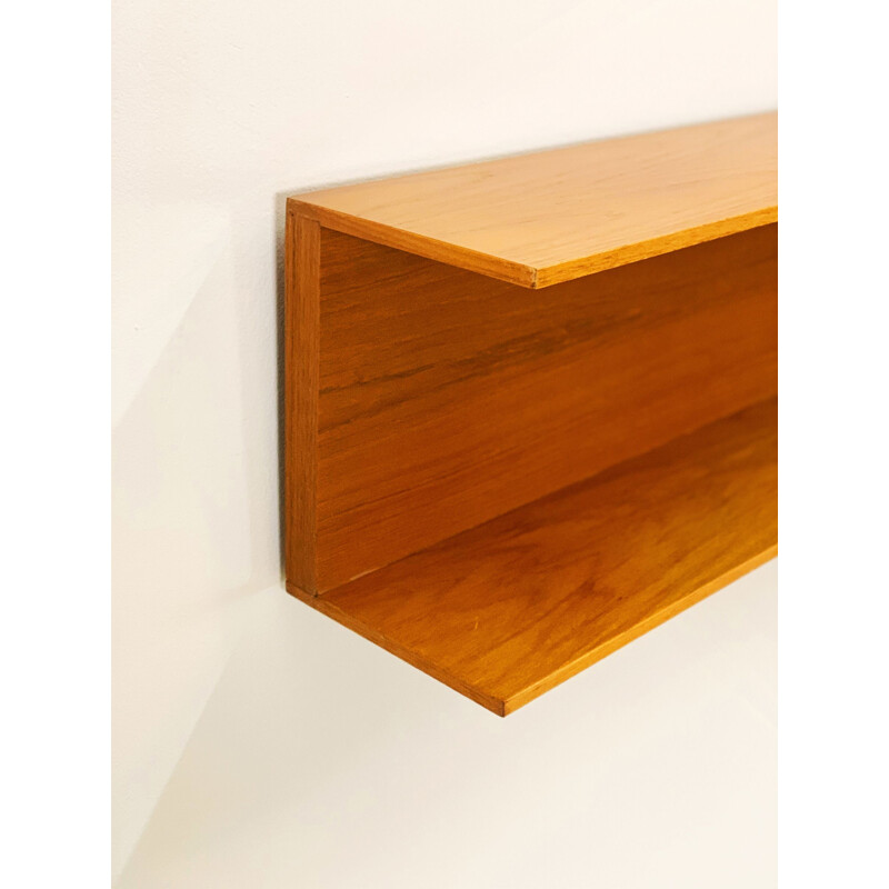 Mid-Century Teak wall-mounted shelf by Walter Wirz for Wilhelm Renz 1960s