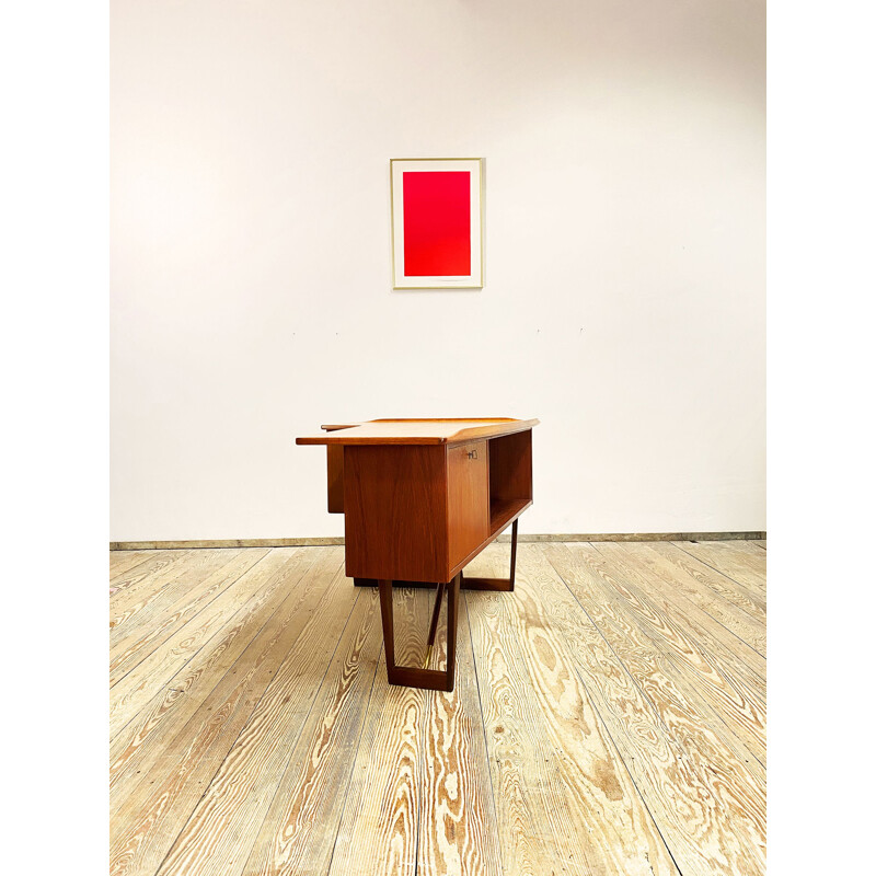 Vintage Boomerang brass writing desk by Peter Lovig Nielsen for Hedensted Mobelfabrik, Denmark 1960