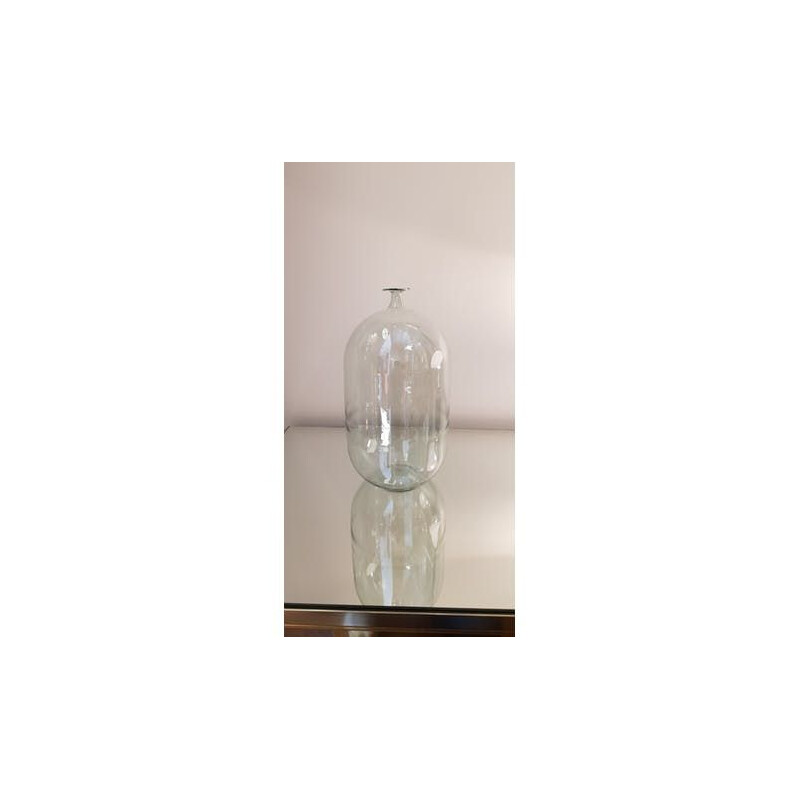 Vintage glass vase from Venini with small collar 1970s