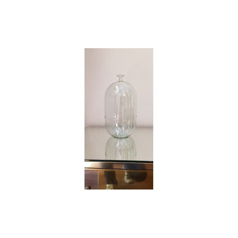 Vintage glass vase from Venini with small collar 1970s