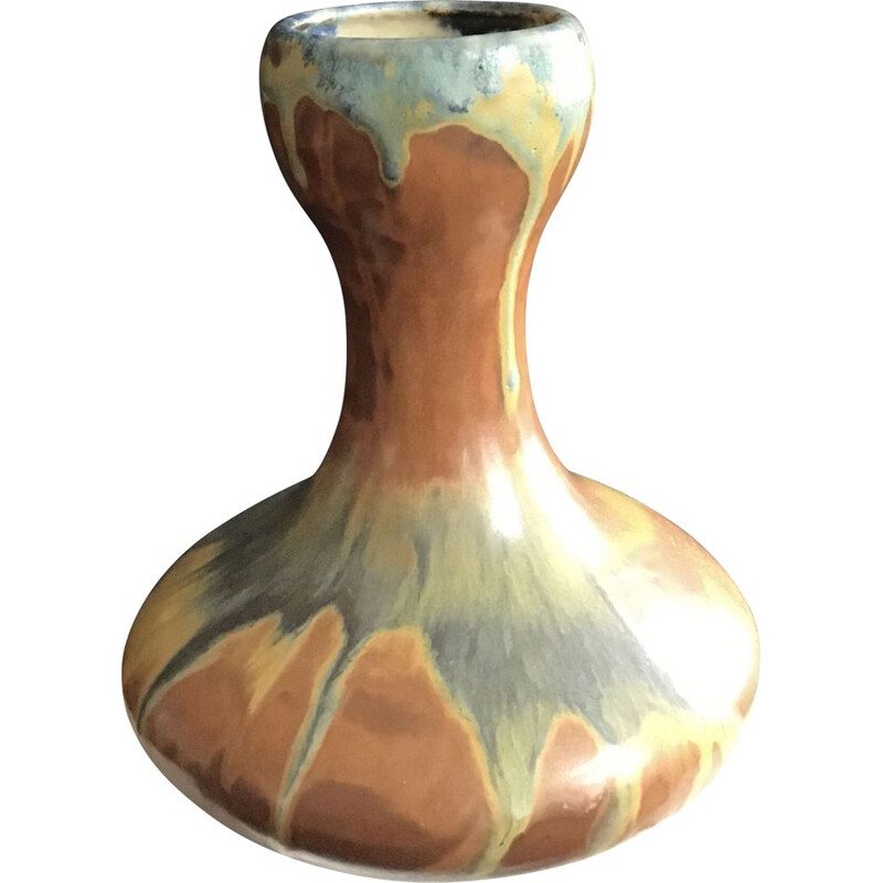 Vase vintage en grès de Puisaye Alfred Lebret 1920
