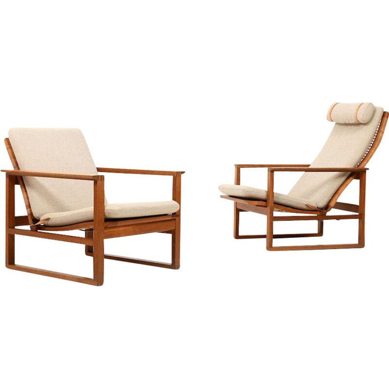 Pair of vintage Borge Mogensen Sled Chairs 1956s