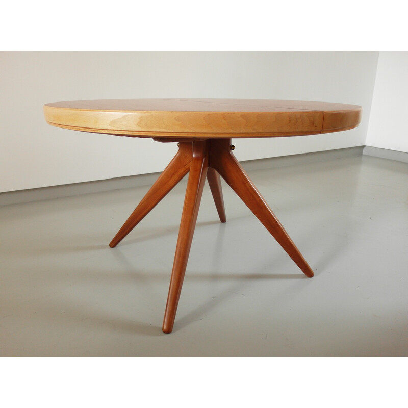 Nordiska Kompaniet "Futura" extendable dining table in mahogany, beechwood and brass, David ROSÉN - 1950s