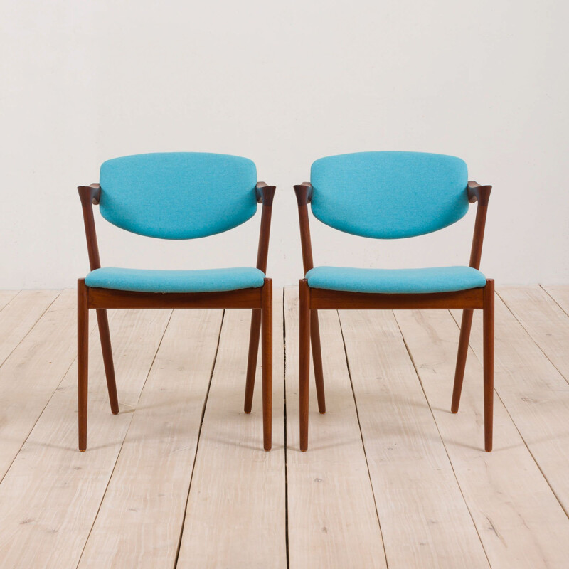 Paire de chaises vintage en teck Kai Kristiansen 1960
