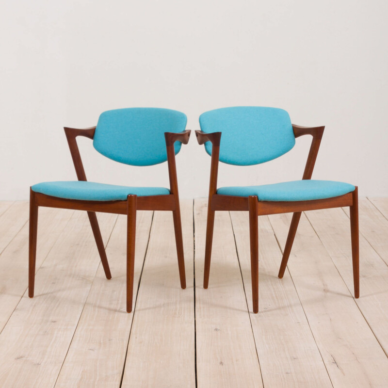 Paire de chaises vintage en teck Kai Kristiansen 1960