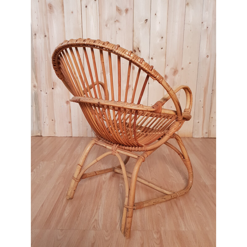 Vintage armchair in Rattan 1960s