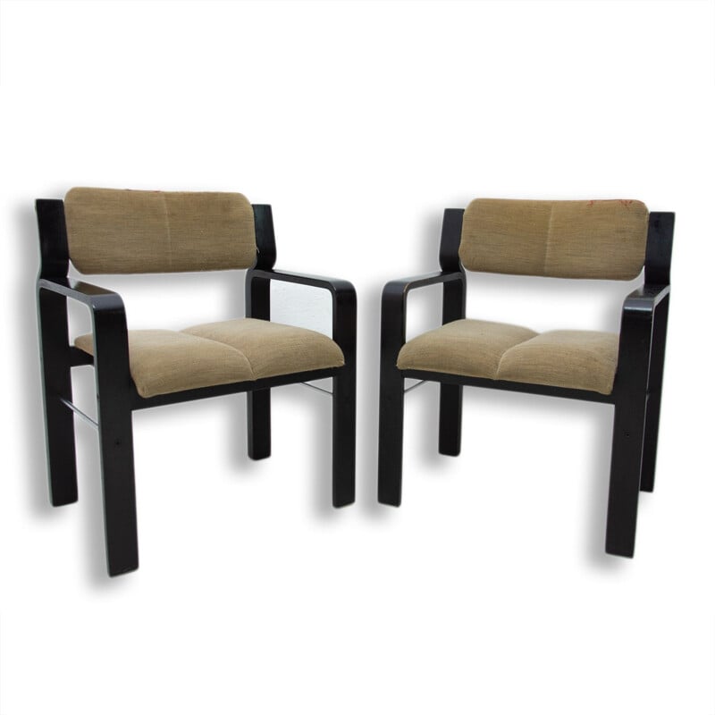 Pair of vintage bentwood armchairs by Ludvík Volák for Dřevopodnik Holešov, Czechoslovakia 1980