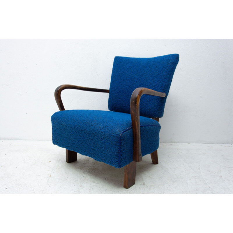 Vintage Cocktail armchair by Jindrich Halabala Czechoslovakia 1950s