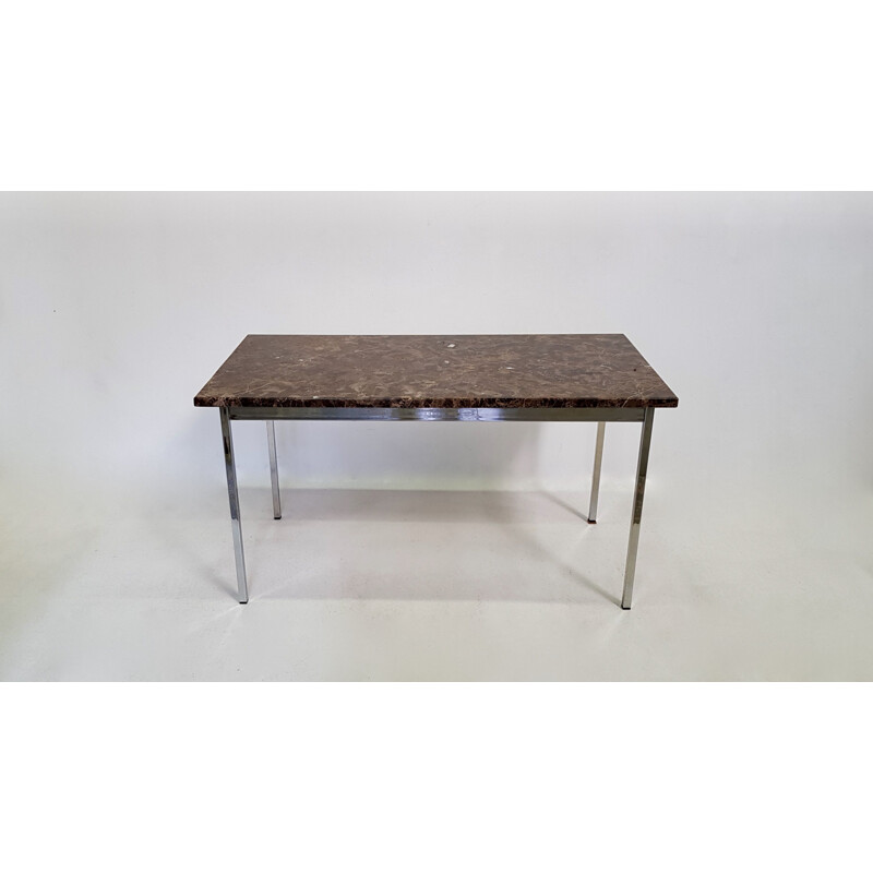 Vintage table in marble "Emperador" by Florence Knoll 1970s