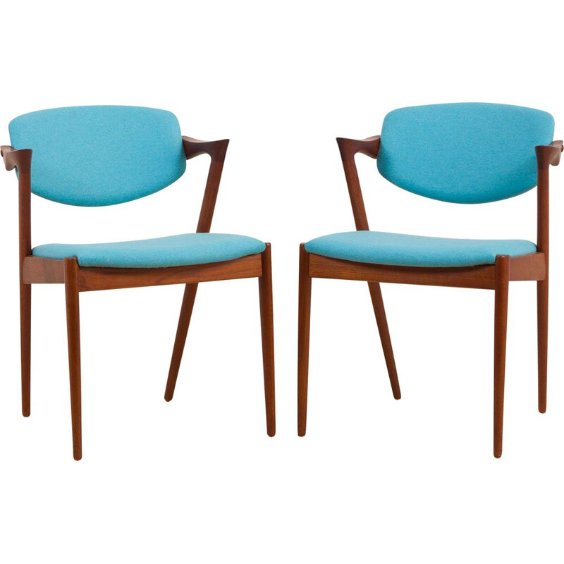Pair of vintage teak Kai Kristiansen chairs 1960s