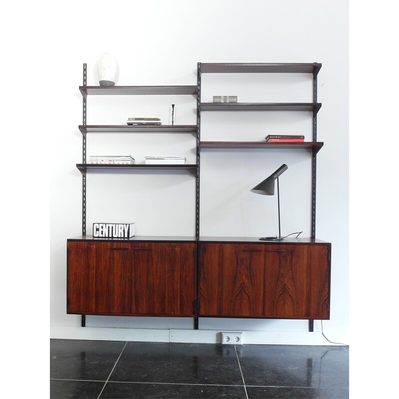 Scandinavian FM Mobler storage system in rosewood, Kai KRISTIANSEN - 1960s