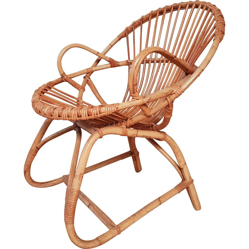 Vintage armchair in Rattan 1960s