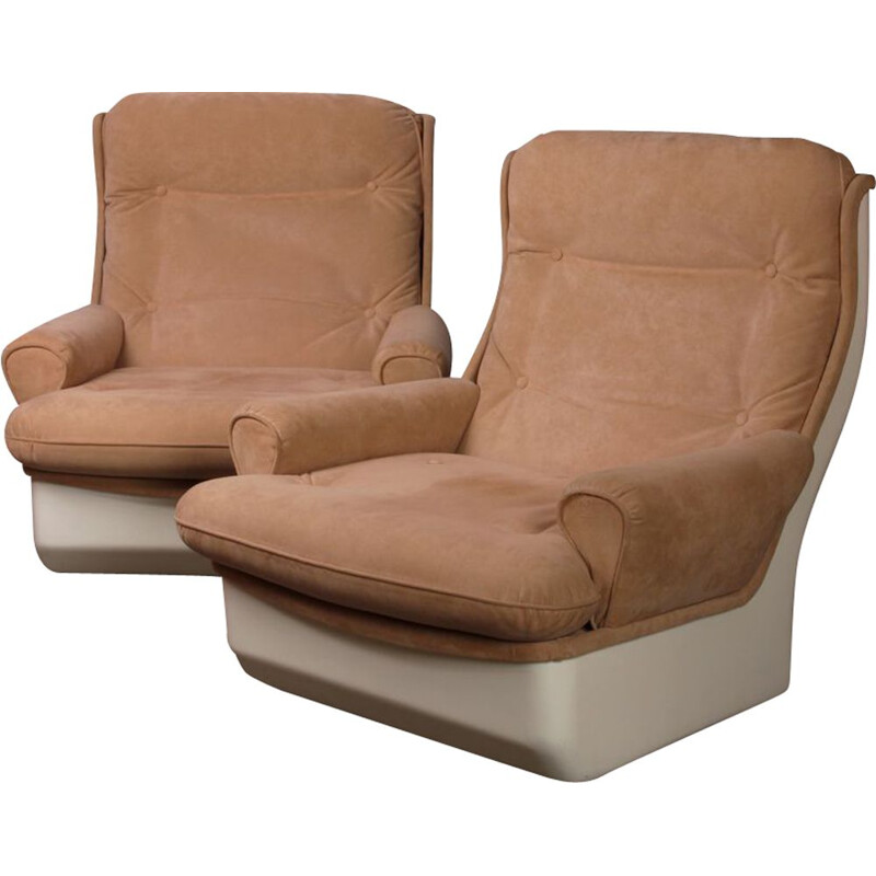 Pair of vintag Orchidée armchairs by Michel Cadestin for Airborne 1970s