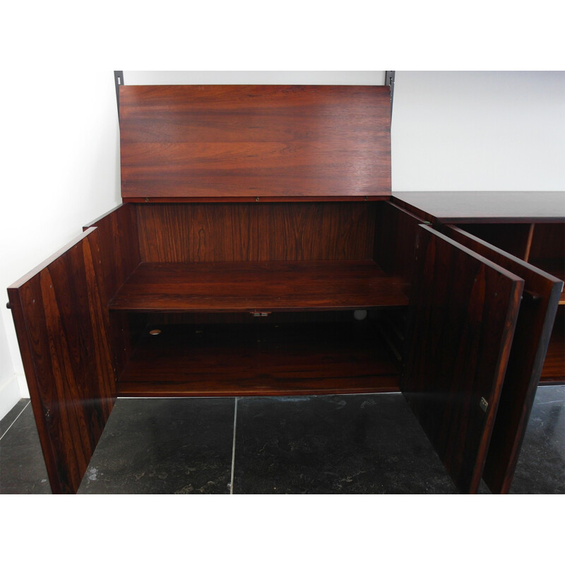 Scandinavian FM Mobler storage system in rosewood, Kai KRISTIANSEN - 1960s